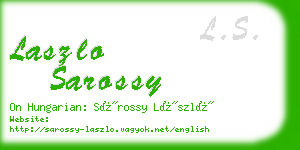 laszlo sarossy business card